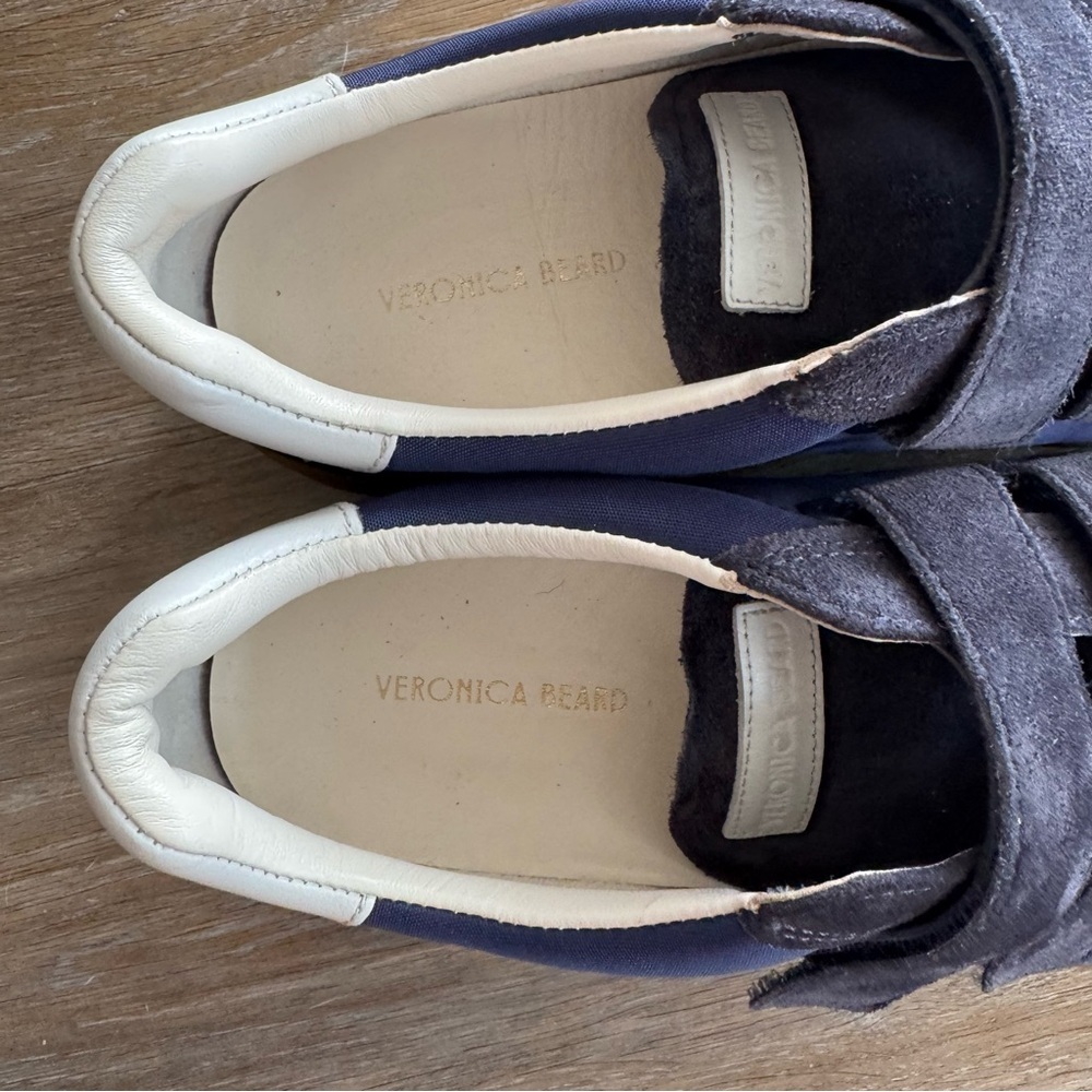 Veronica Beard Women's Size 8.5 Reagan Sneaker Deep Blue Coconut Leather Suede - Picture 7 of 11